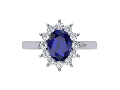 Oval Solitaire Ring 3D print model 23