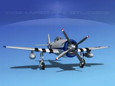 Republic P-47D Thunderbolt V15 3D model
