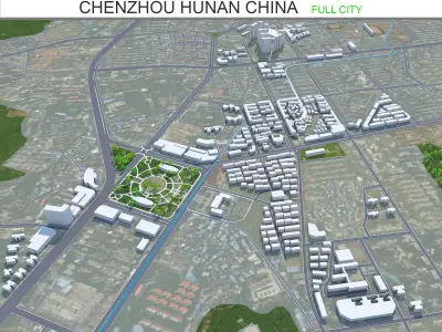 Chenzhou Hunan China 25km Free low-poly 3D model