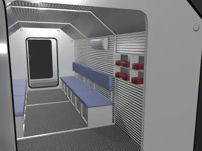 Refuge Chamber Container PBR Low-poly 3D model