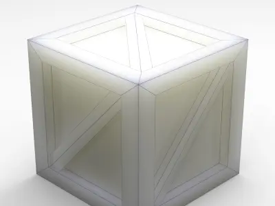 Wooden Box Crate Low-poly 3D model Low-poly 3D model