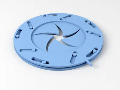 Mechanical Blade Iris Diaphragm Aperture Free low-poly 3D model