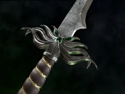 Royal Warglavie - Dark Fantasy PBR game ready 3d sword Low-poly 3D model