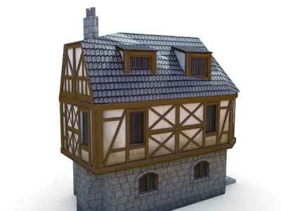 Medieval Building 23 Village Apothecary Low-poly 3D model