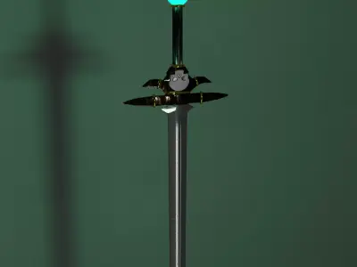 Stylized Sword of the Lich Glowing Fantasy Undead Weapon Low-poly 3D model