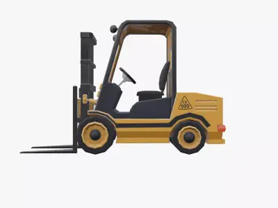 forklift low poly  Free low-poly 3D model