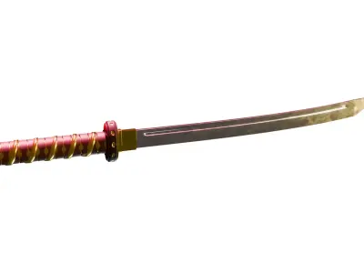 Katana Low-poly 3D model 9