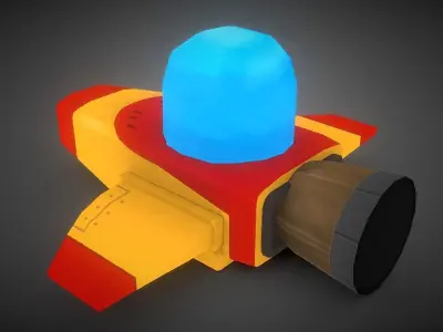 Stylized Spaceship Game Asset Low-poly 3D model