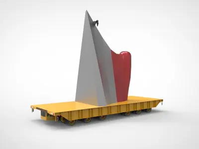 hull trailer at the shipyard 3D model