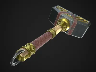 Fantasy Hammer 05 Low-poly 3D model