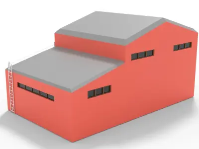 Factory Buildig A Free low-poly 3D model