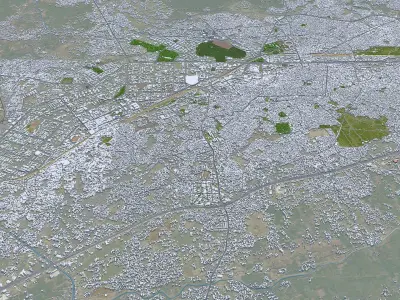 Peshawar Pakistan 30km Low-poly 3D model