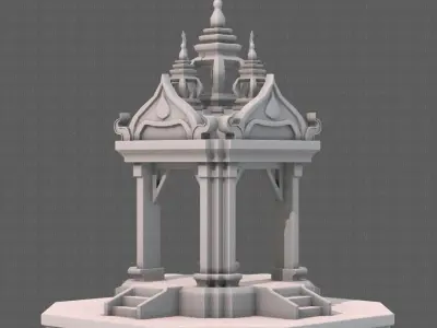 Pagoda V08 Low-poly 3D model