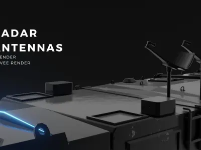 EEVEE Cyber army truck Low-poly 3D model