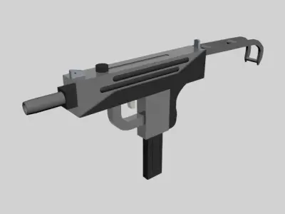 Low-Poly Uzi Gun Free low-poly 3D model
