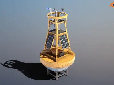 Weather Buoy - PBR Low-poly 3D model