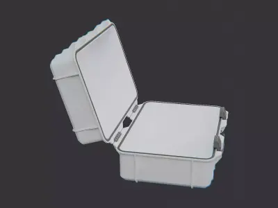 Military Crate Open Lid Rugged Storage Box Low-poly 3D model