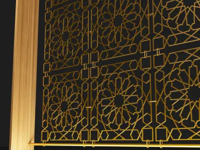 Metal Decorative Orient Fence Free 3D model