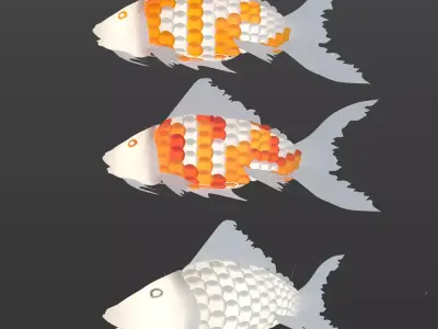 Japanese Style Fish Shape Lamp 3D model