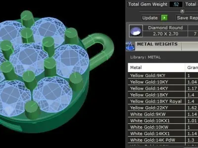 Diamond Tennis Necklace Cluster Link 2mm7 3D print model