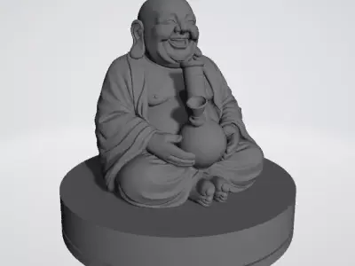 Laughing Buddha Herb Grinder-2-Part Magnetic Grinder-MellowVerse 3D print model