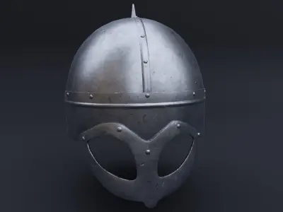 Viking helmet from Gjermundby Game ready model Low-poly 3D model