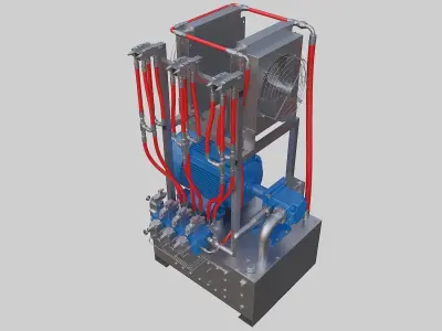 Hydraulic power unit 3D model
