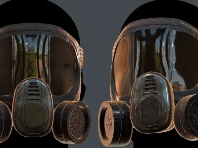 Gas mask helmet 3d model scifi Low-poly  Low-poly 3D model 26