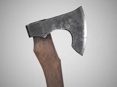 Curved Axe Low-poly 3D model