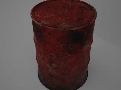 Old Metal Barrel 3D model