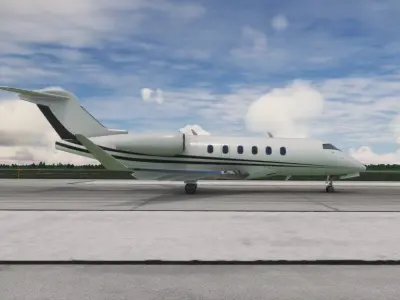 Bombardier Challenger 350 Business Jet Low-poly 3D model
