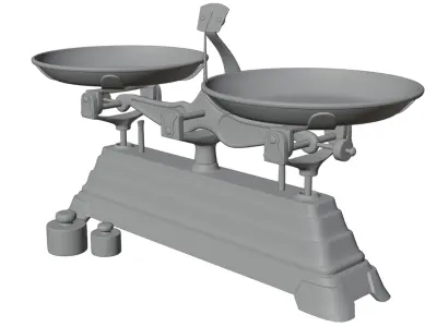 Antique Chinese Herbs Scales Low-poly 3D model