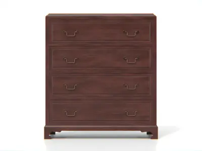 Antique Wooden Chest of Drawers Low-poly 3D model