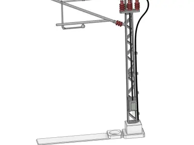 Catenery Power Pole type A 1-87 FDM 3D print model