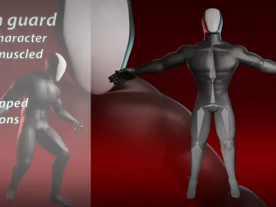 Alien guard extra muscled 3D model