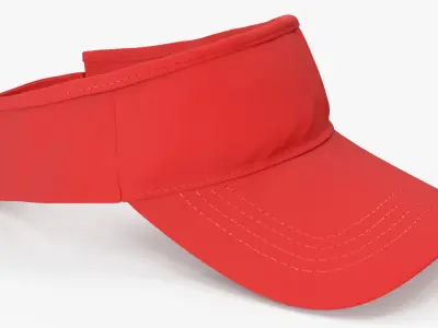 Unisex Sports Sun Visor Red 3D model