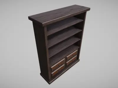 Old Wooden Almirah Free low-poly 3D model