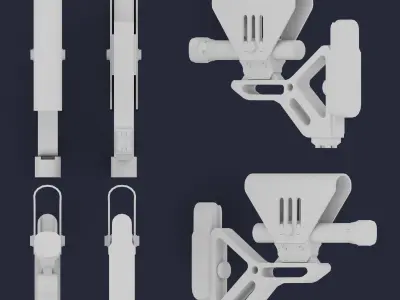 Rifle butt Low-poly 3D model