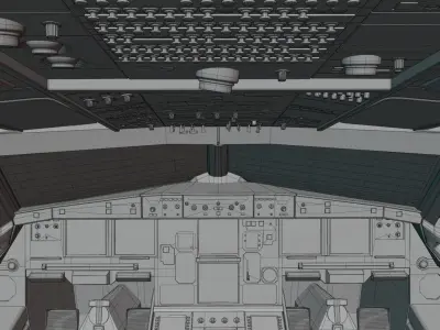 Airbus A320neo cockpit NOT TEXTURED Low-poly 3D model