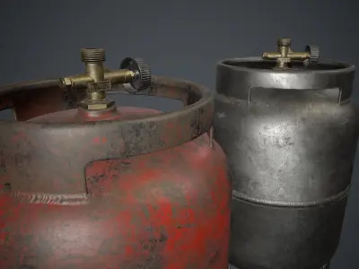 Portable LPG Gas Tank 2 PBR Game Ready Low-poly 3D model