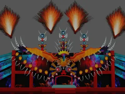 Defqon 1 2022 festival stage Low-poly 3D model