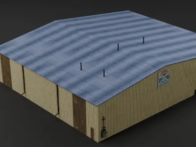 hangar building02 Low-poly 3D model