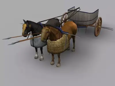 Schythed Chariot Low-poly 3D model