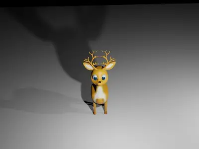 deer little  low - poly 3d model  Low-poly 3D model