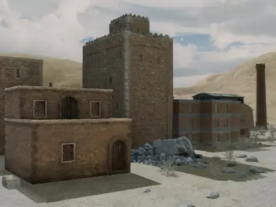 Desert Village Model 3D model purchase