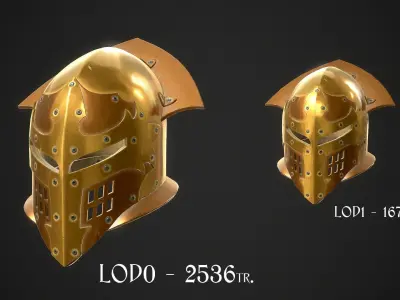 Knight Helmet 07 Low-poly 3D model