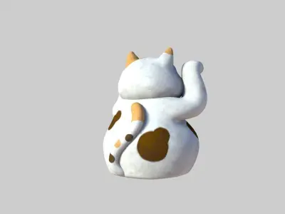 Maneki-neko cartoon cat 3D model