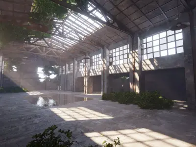SHC Abandoned Factory hall Low-poly 3D model
