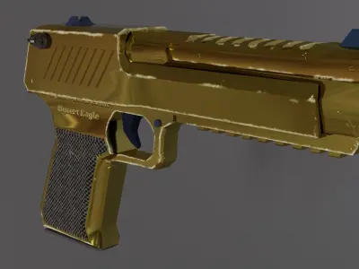 Desert Eagle Low-Poly Handgun Free low-poly 3D model