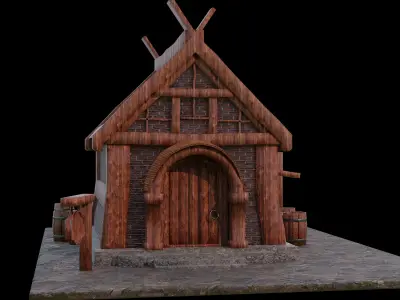 Medieval House Low-poly 3D model order